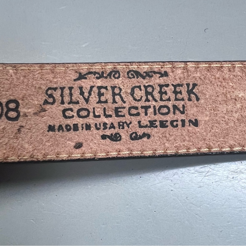 Silver Creek LEEGIN LEATHER Size 32 BELT Southwestern STEER - Picture 8 of 15